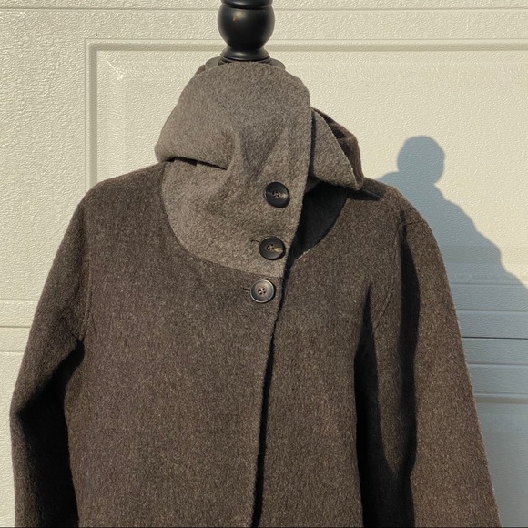 EILEEN FISHER Double Face Baby Alpaca Wool Coat L